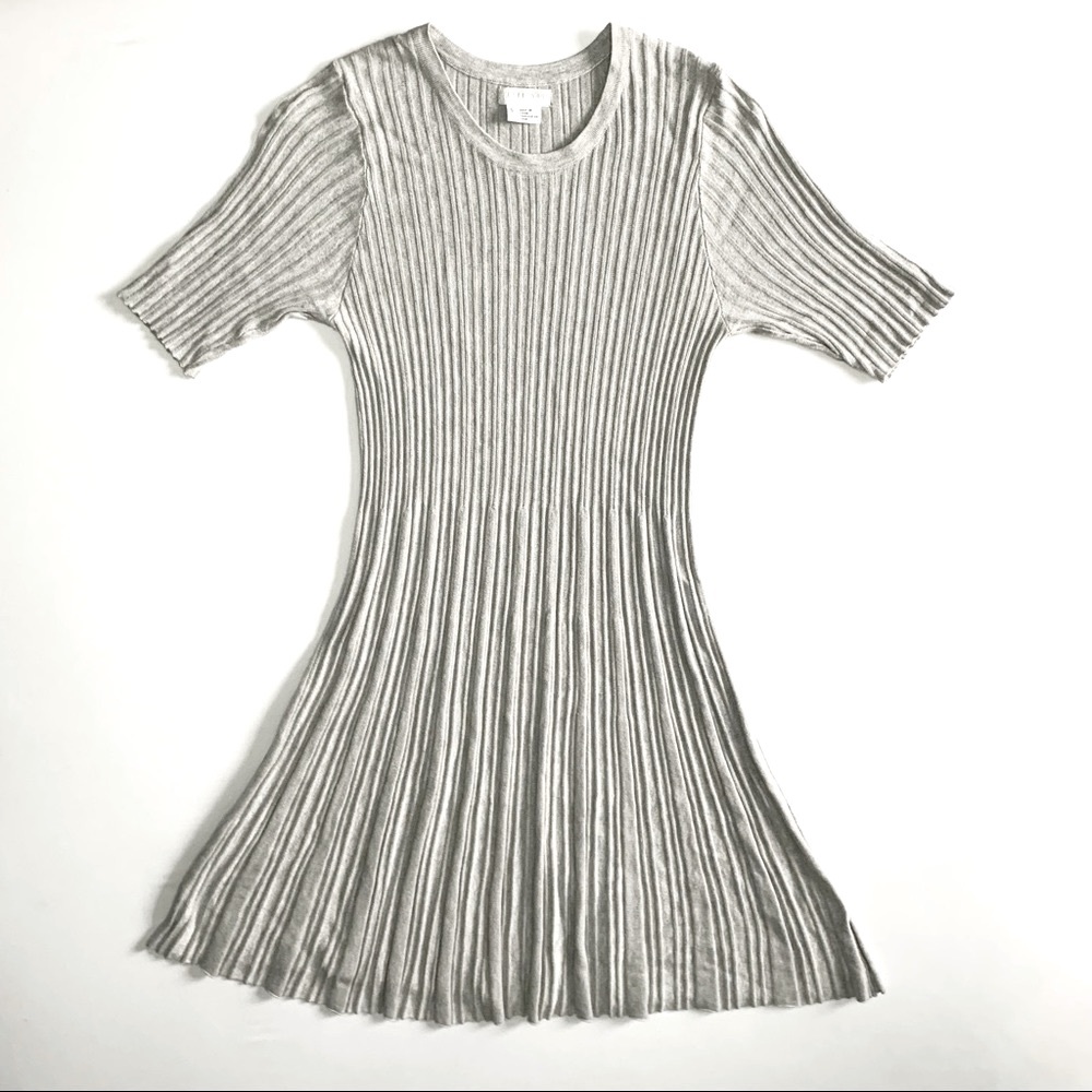 Urban Outfitters Cooperative Gray Ribbed Knit Grace Swingy Sweater Dress